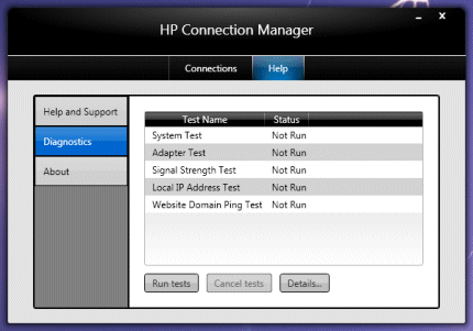 hp connection manager wireless disabled